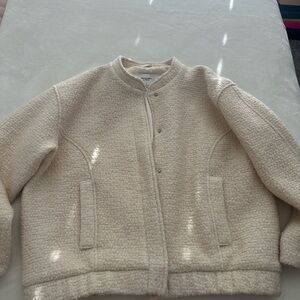 Abercrombie & Fitch Off-White Teddy Jacket